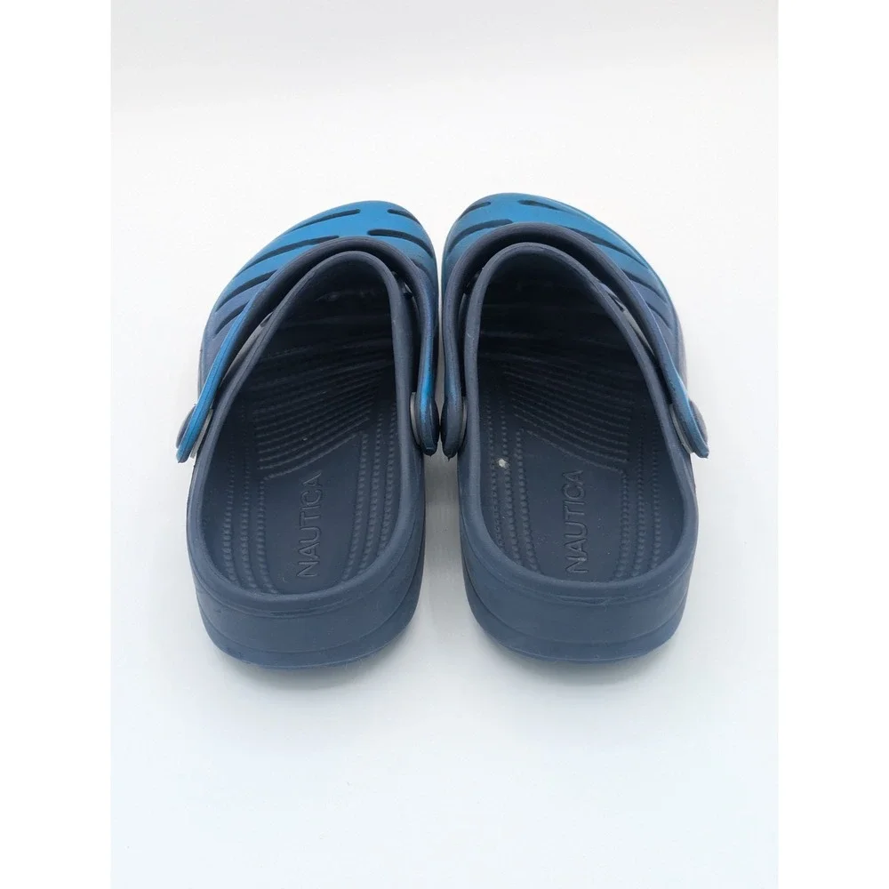 Nautica Kids Clogs Size 2 Navy Blue Water Shoes Slip On Beach Rubber